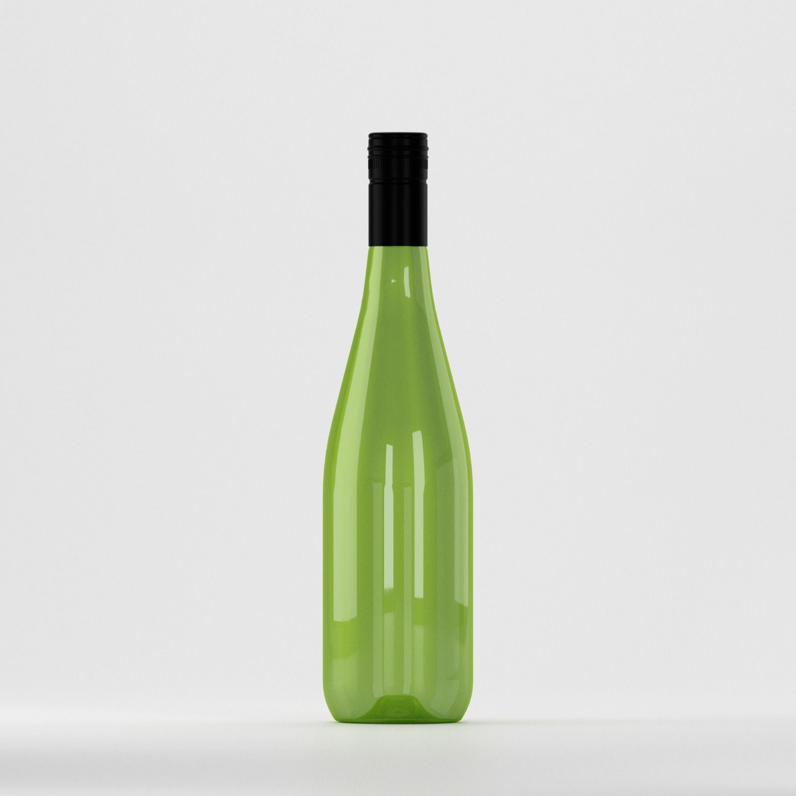 Flacon PET 750ml, verde – cu capac filetant negru