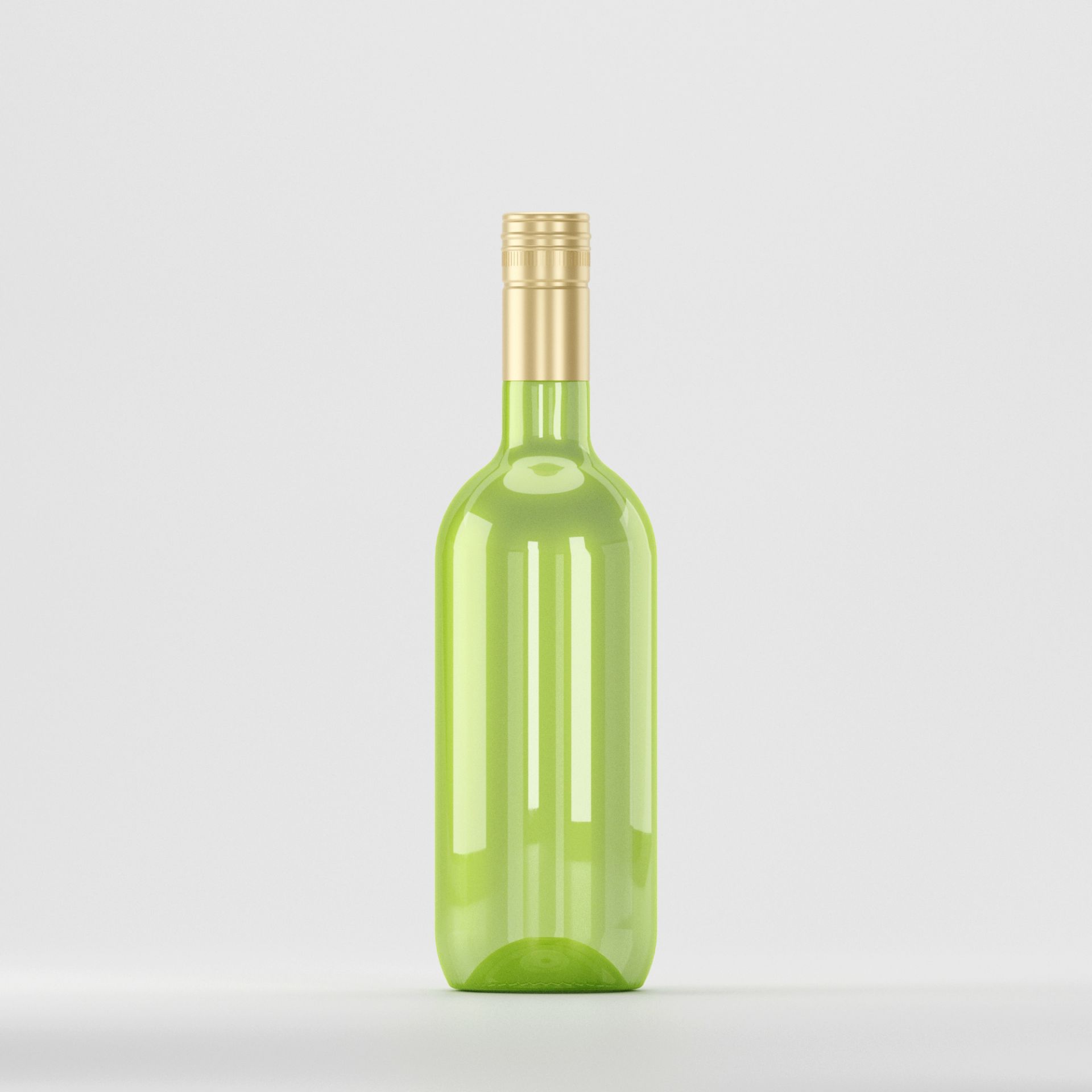 Flacon PET 750ml, verde– cu capac filetant auriu