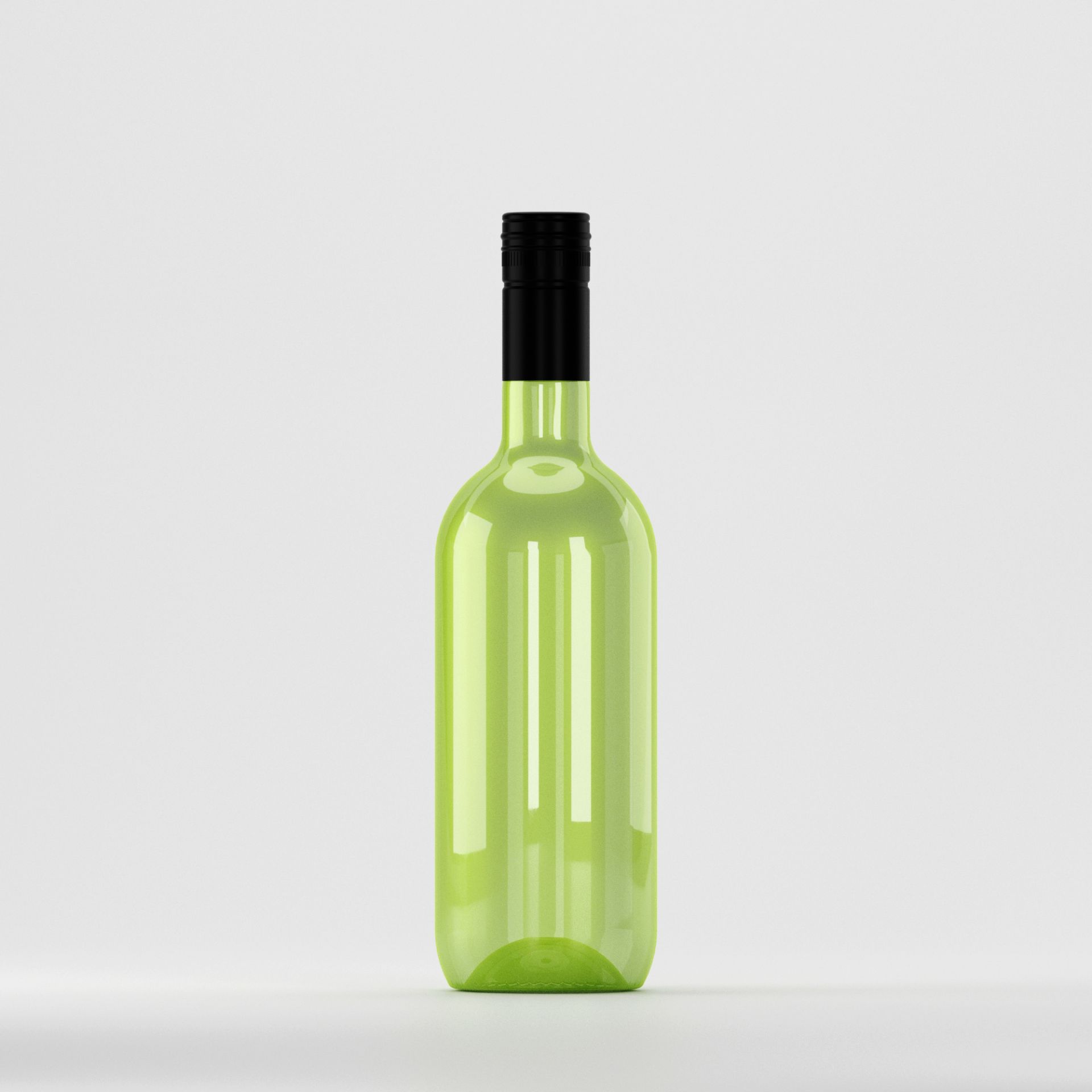 Flacon PET 750ml, verde – cu capac filetant negru