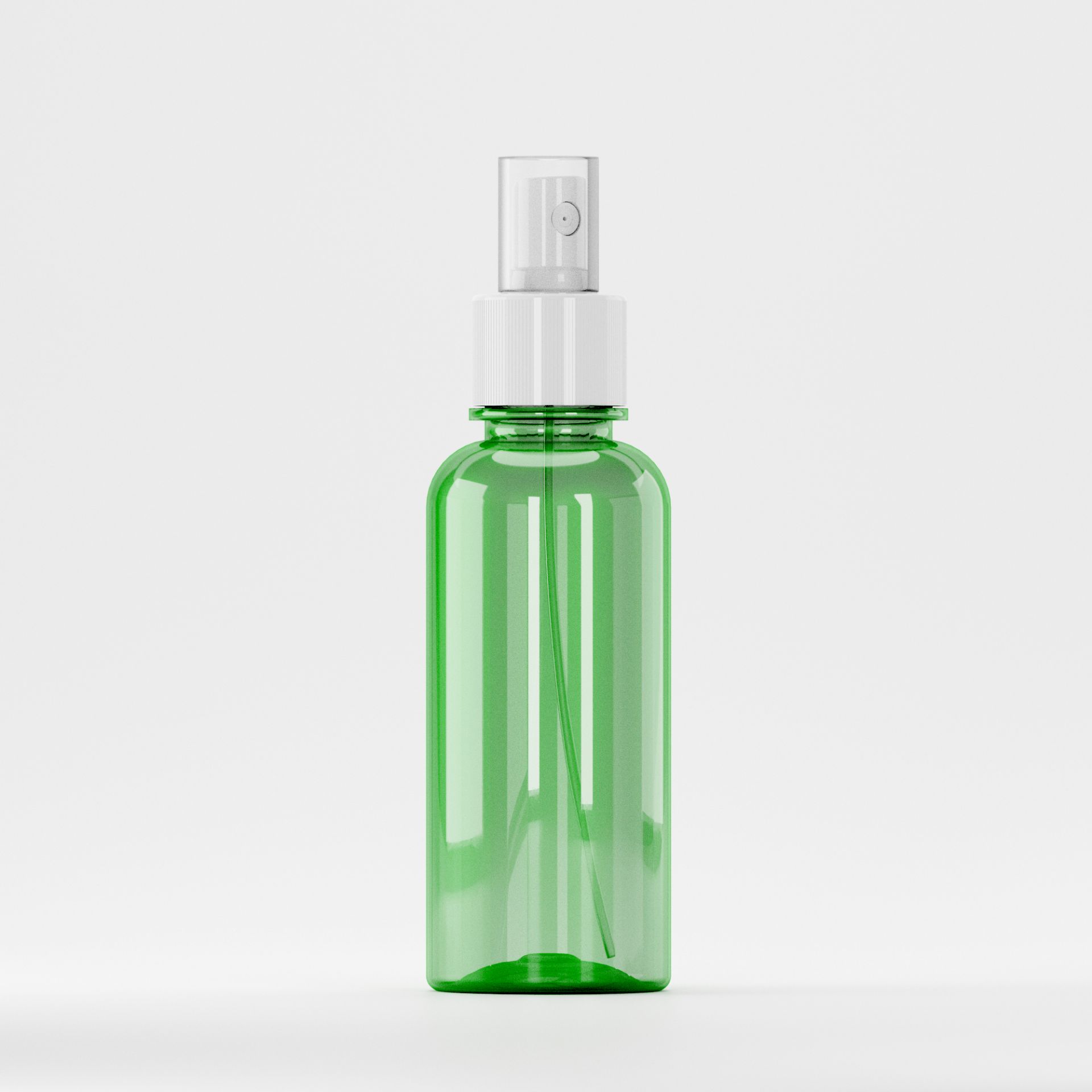 Flacon PET 200ml, Verde – Filet 28mm - Cu Atomizor Alb