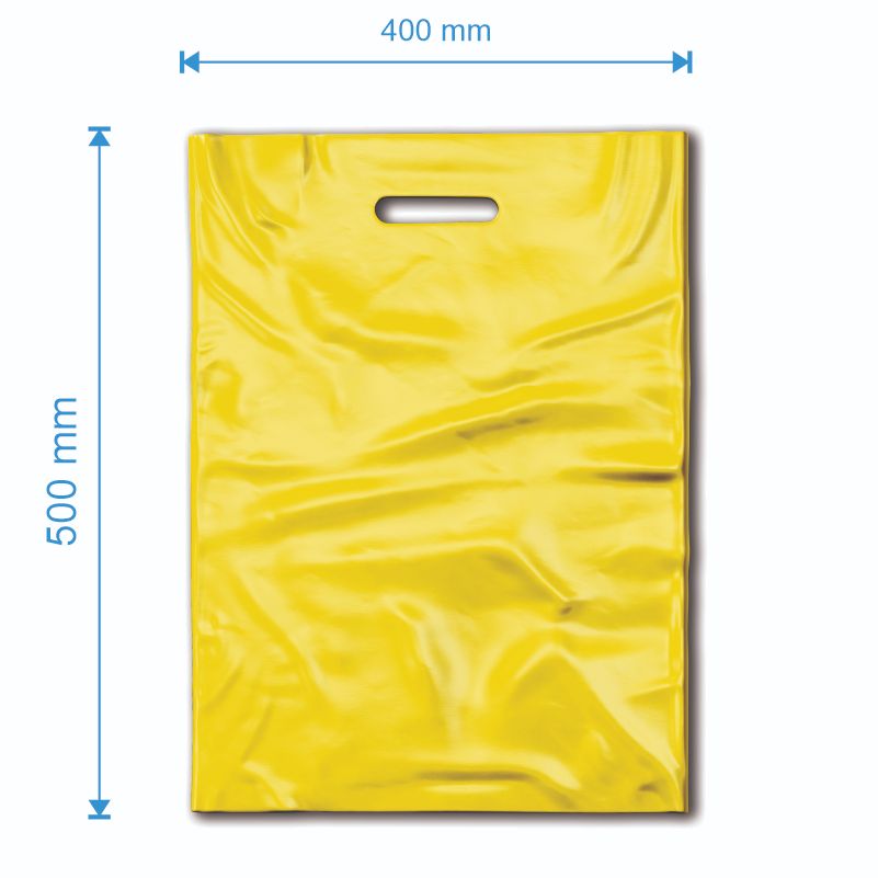 Sacoșă tip Banana LDPE 400mm x 500mm, culoarea galben, grosime 50 microni