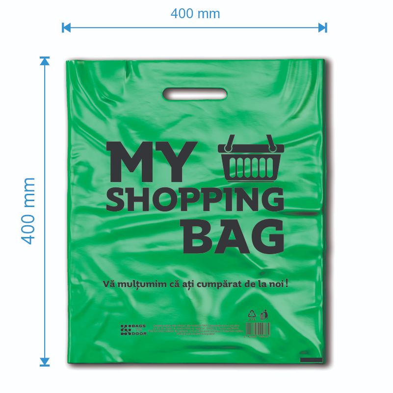 Sacoșă tip Banana Verde, LDPE, My Shopping Bag, 65 microni, 100% Reciclabilă