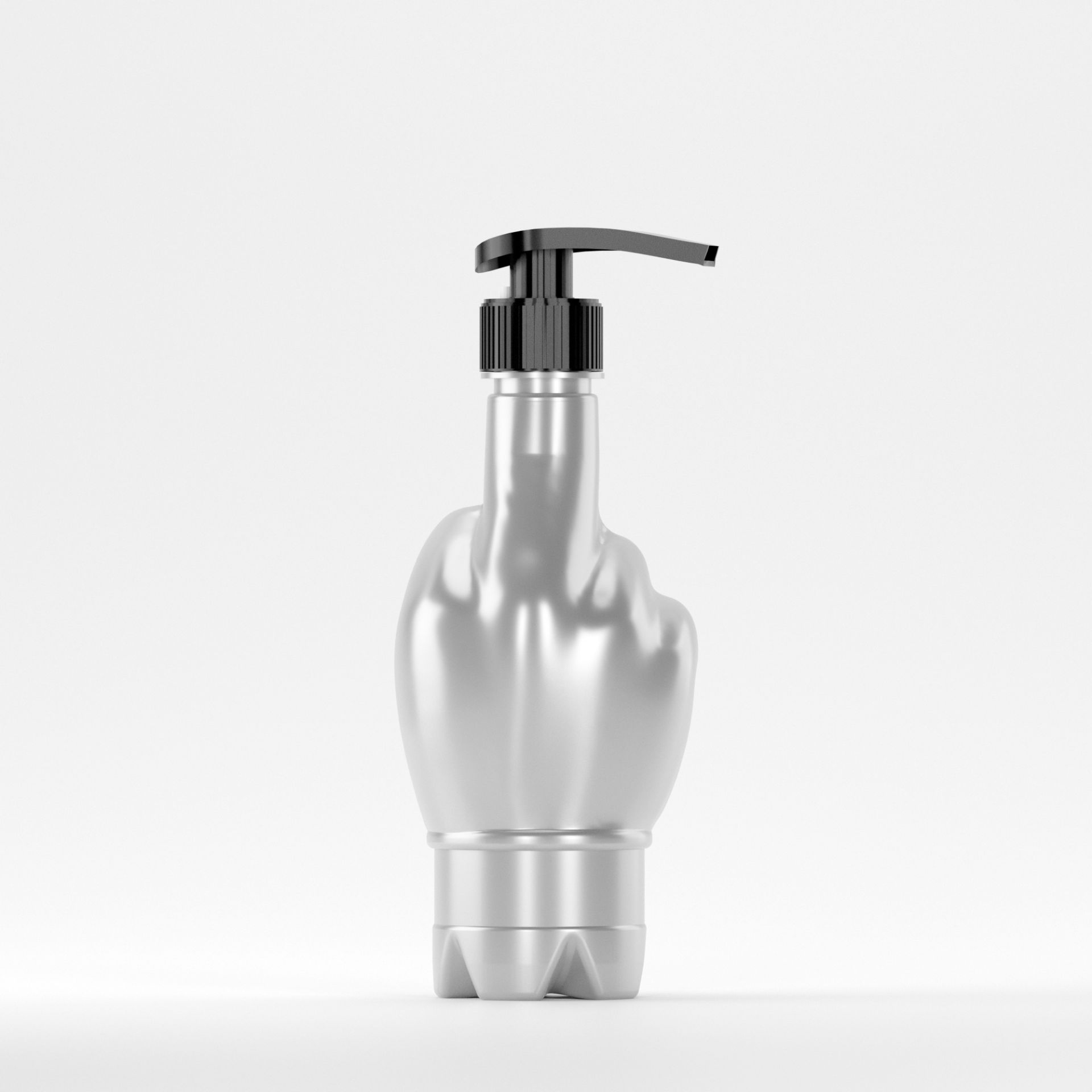  Flacon PET 370ml, Gri – 27 grame – Filet 28mm – cu Pompiță Neagră