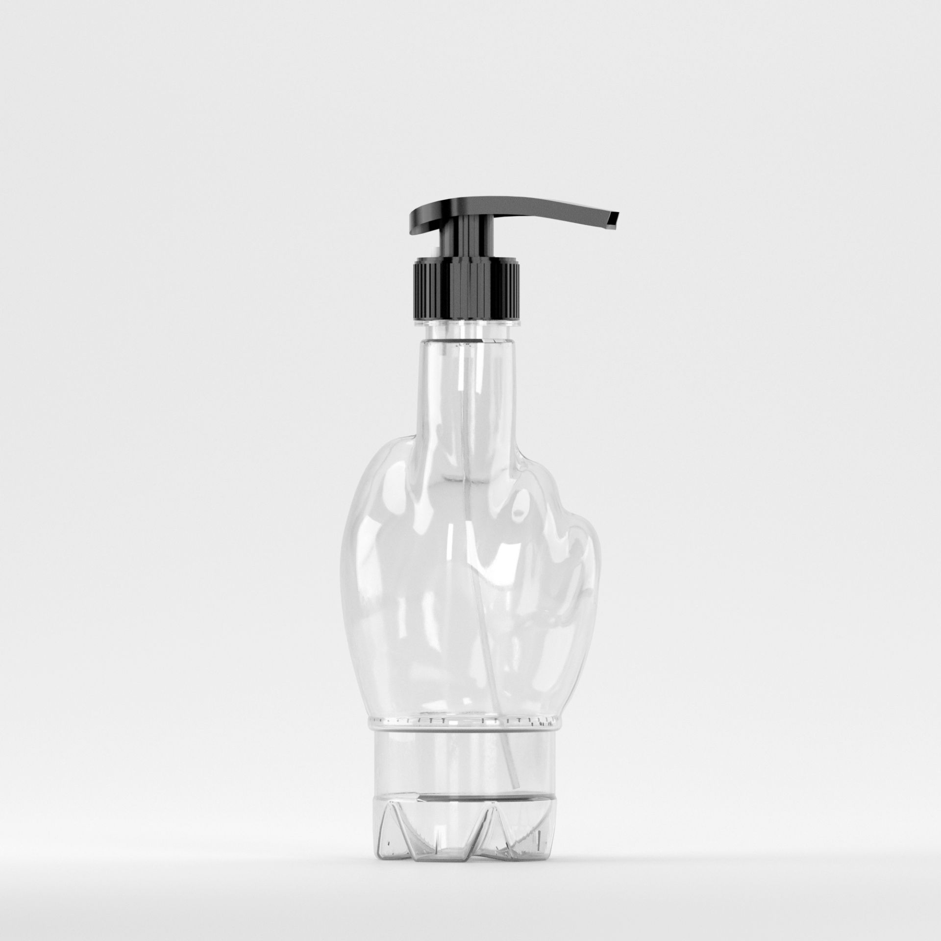  Flacon PET 370ml, Transparent – 30 grame – Filet 28mm – cu Pompiță Neagră