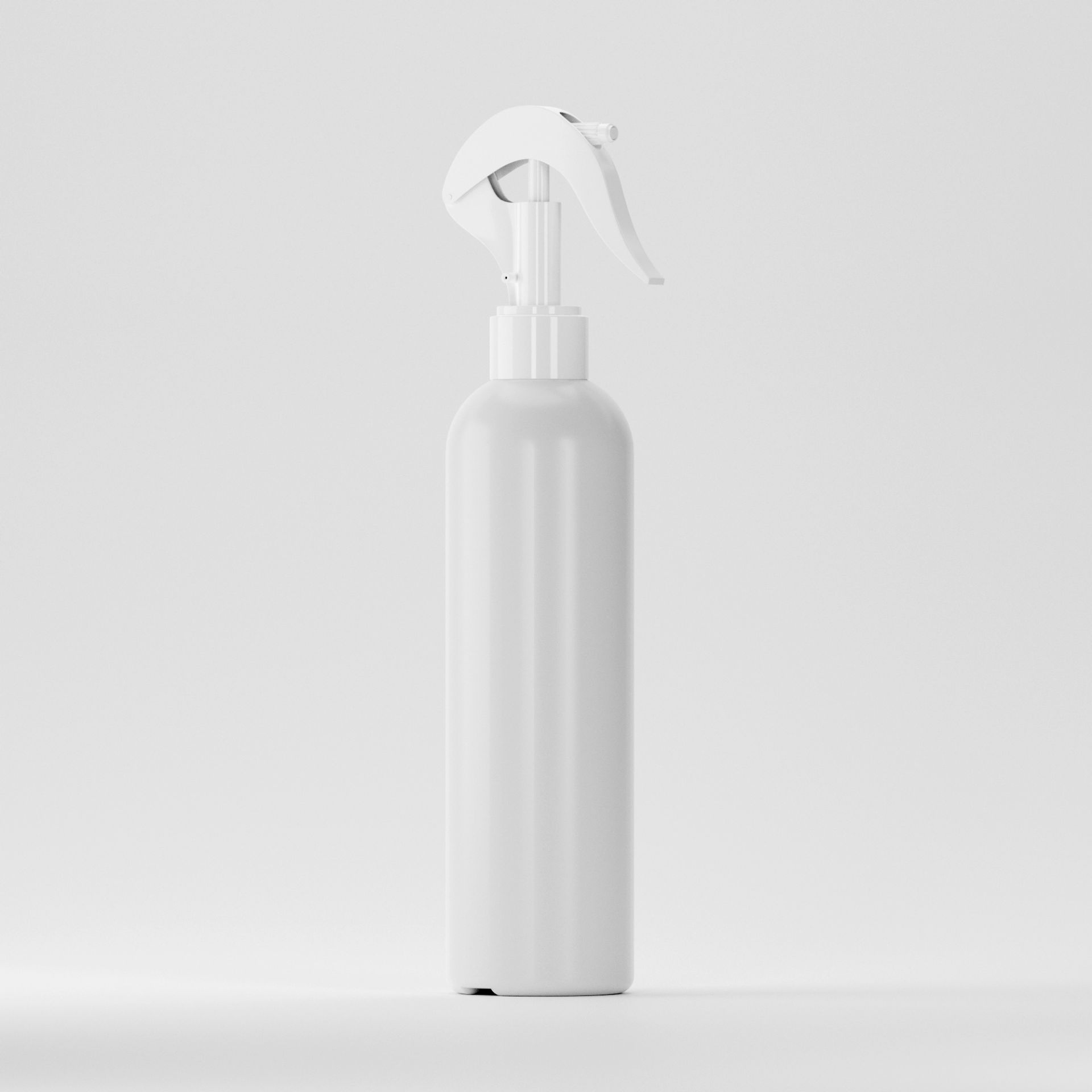 Flacon HDPE 250ml, Alb - Filet 24mm – Cu Pulverizator/Trigger Alb