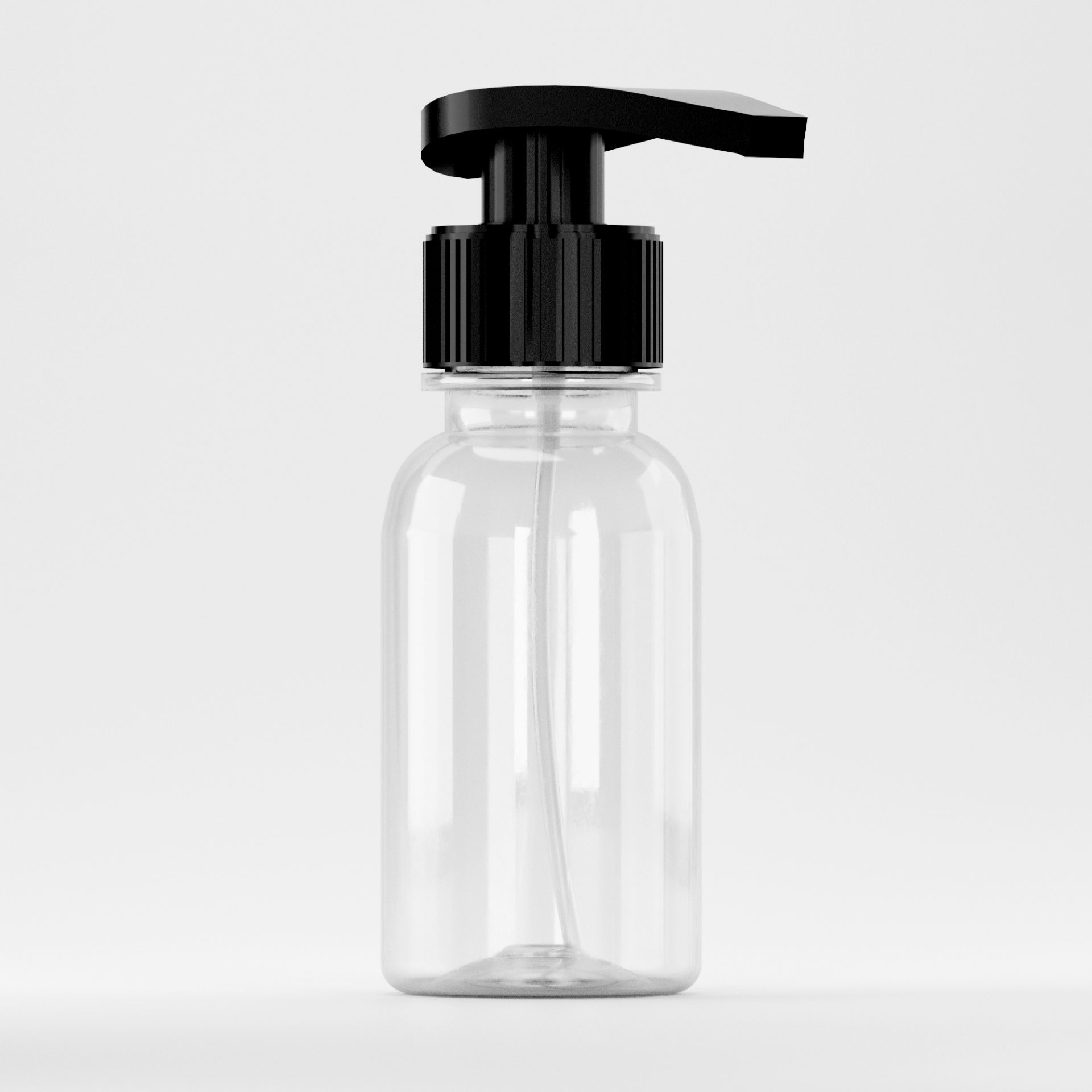 Flacon PET 100ml, Transparent - Filet 28mm – Standard PCO 1810, Cu Pompiță Neagră