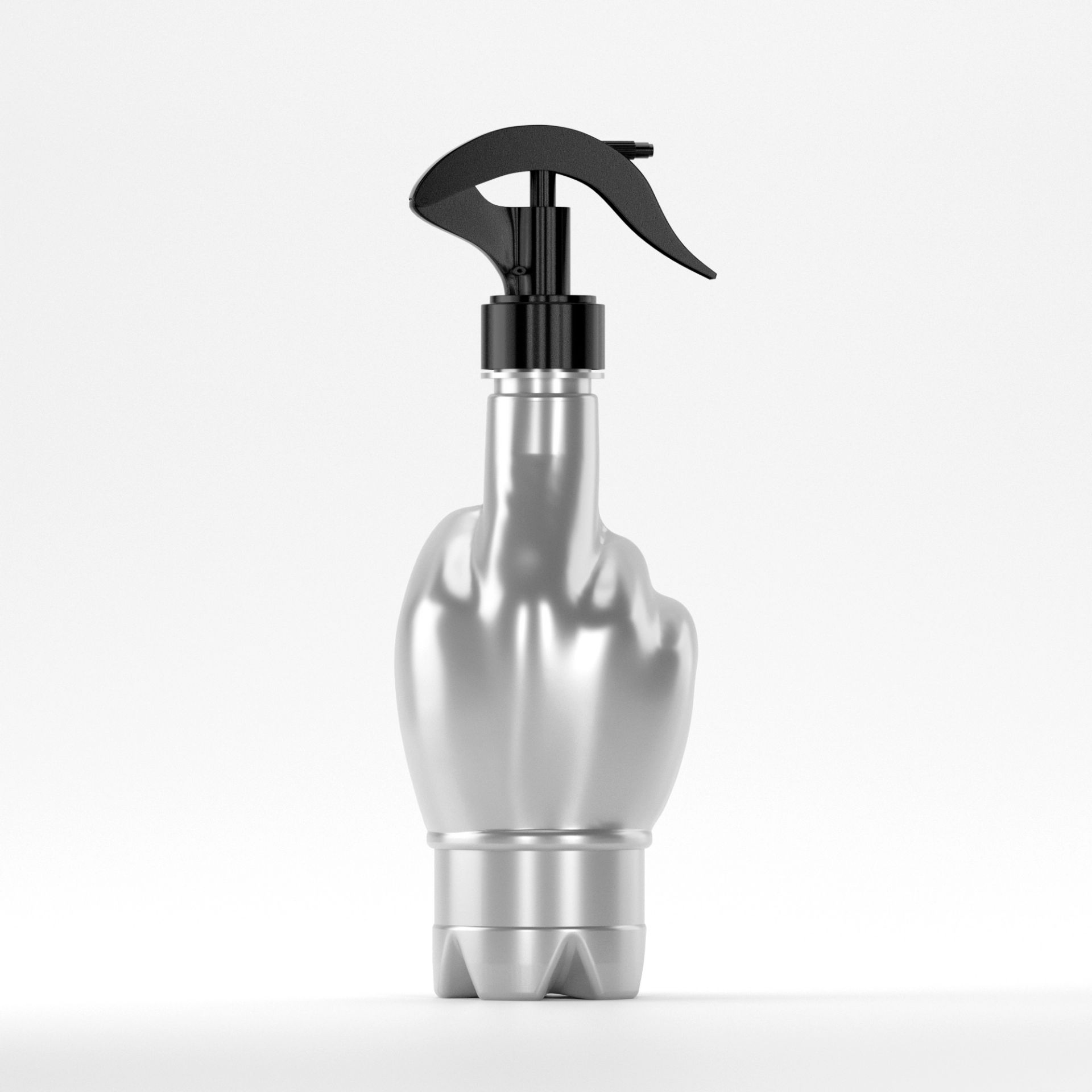  Flacon PET 370ml, Gri – 27 grame – Filet 28mm – cu Pulverizator Negru